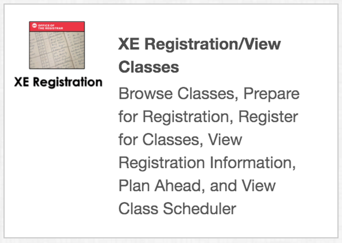 XE Registration Features